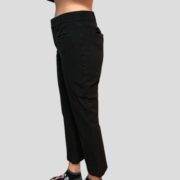 Anthropolgie Maeve Black Mid Rise Crop Ankle Stretch Dress Pants - Picture 2 of 14